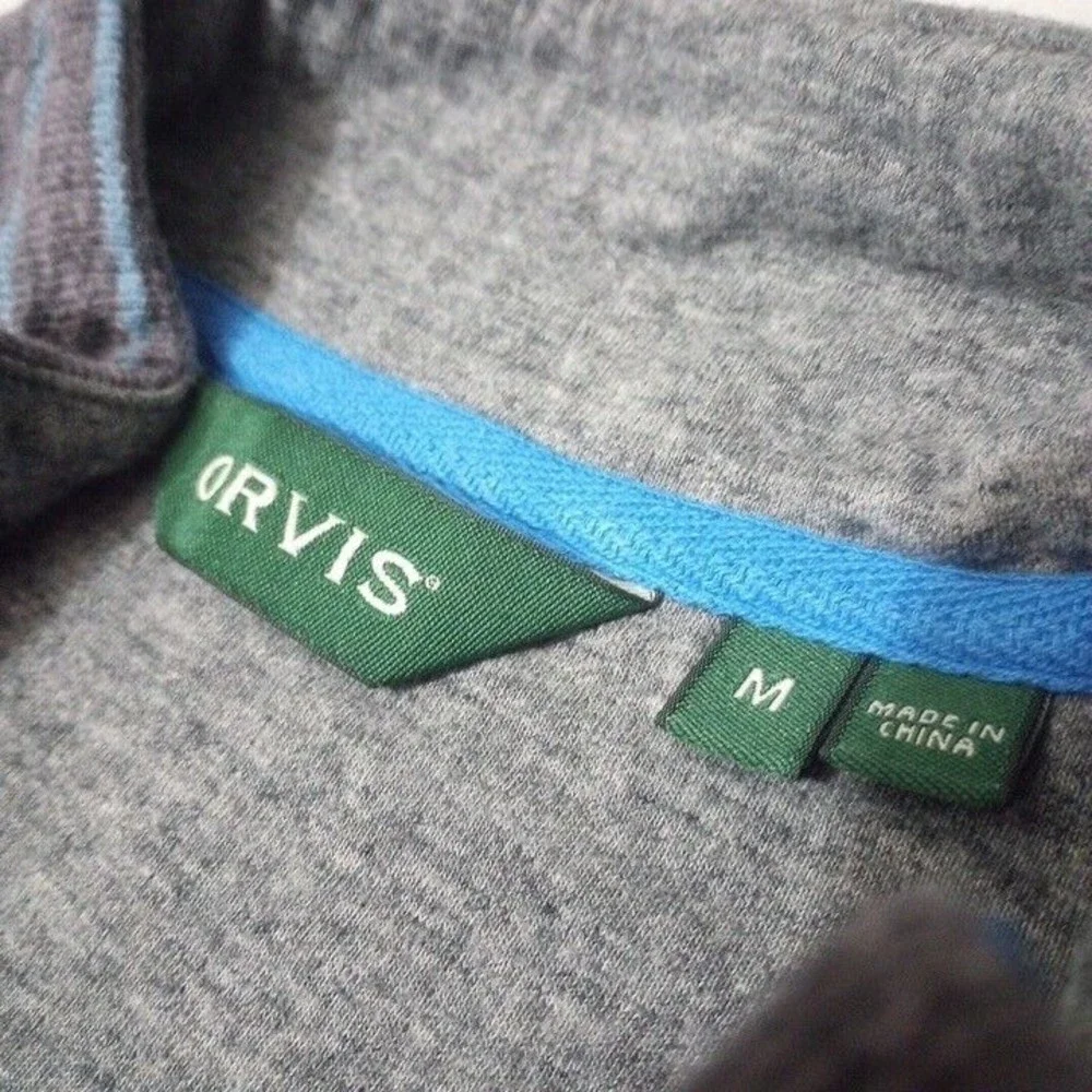Orvis Men's Medium Pullover 1/4 Zip Striped Long‎ Sleeve Multicolor